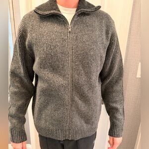 JW ANDERSON Charcoal Zip-Up Sweater